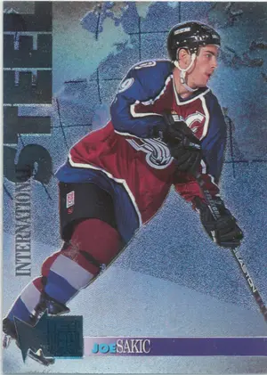 1995-96 FLEER METAL - JOE SAKIC #18 INTERNATIONAL STEEL