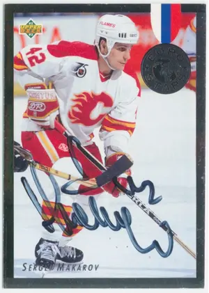 1992-93 UPPER DECK - SERGEI MAKAROV #E16 EURO STARS AUTOGRAPH