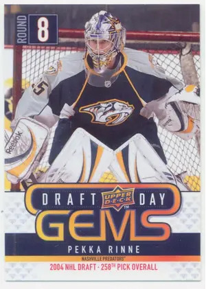 2009-10 UPPER DECK - PEKKA RINNE #GEM13 DRAFT DAY GEMS