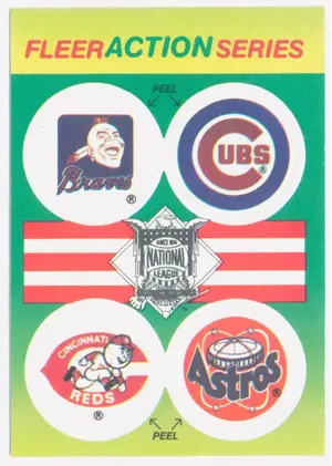 1990 Fleer - Atlanta Braves/Chicago Cubs/Cincinnati Reds/Houston Astros #ACCH Team Stickers Inserts