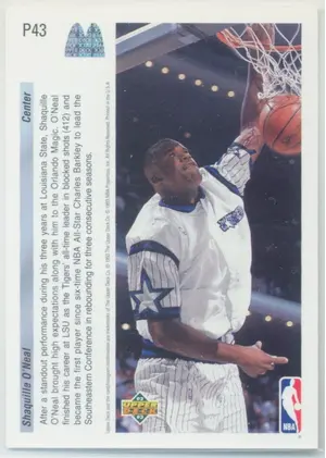 1992-93 Upper Deck McDonald's Shaquille O'Neal #P43