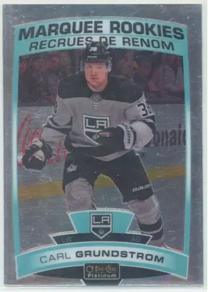 2019-20 O-PEE-CHEE PLATINUM - CARL GRUNDSTROM #179 MARQUEE ROOKIES