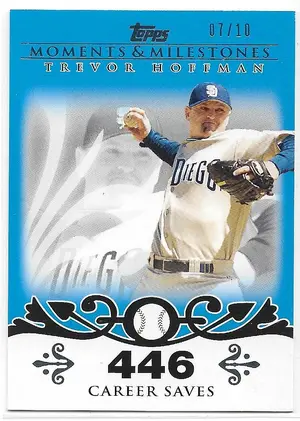 2008 Topps Moments & Milestones Blue #32 Trevor Hoffman (07/10)