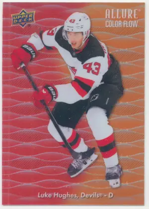 2023-24 ALLURE - LUKE HUGHES #CF-28 COLOR FLOW RED/ORANGE