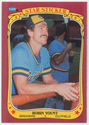 1986 Fleer Star Sticker - Robin Yount #131