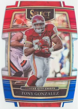 2021 Panini Select - Tony Gonzalez #38 Red & Blue Prism Die-Cut