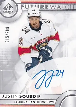 2023-24 SP Authentic Future Watch Auto 189 Justin Sourdif 815/999 (Rookie Auto)