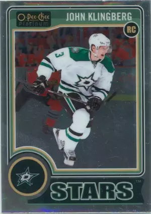 2014-15 O-PEE-CHEE PLATINUM - JOHN KLINGBEG #189 ROOKIE