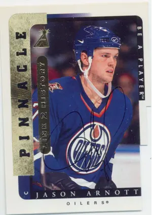 1996-97 BE A PLAYER - JASON ARNOTT #LTH-5B LINK TO HISTORY AUTOGRAPHS