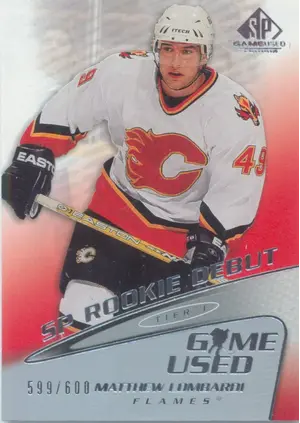 2003-04 SP GAME USED - MATTHEW LOMBARDI #54 SP ROOKIE DEBUT 599/600