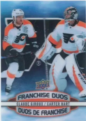 2019-20 TIM HORTONS - CLAUDE GIROUX/CARTER HART #D-17 FRANCHISE DUOS