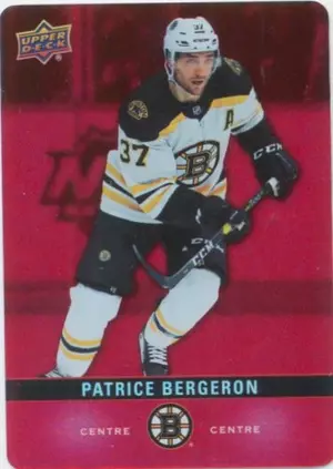 2019-20 TIM HORTONS - PATRICE BERGERON #DC-16 RED DIE CUTS