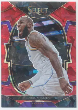 2022-23 Panini Select - LeBron James #26 Concourse Red Cracked Ice Prizm Parallel