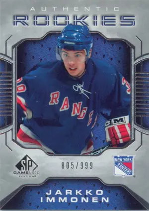 2006-07 SP GAME USED - JARKKO IMMONEN #135 AUTHENTIC ROOKIES 805/999