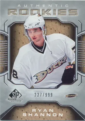 2006-07 SP GAME USED - RYAN SHANNON #102 AUTHENTIC ROOKIES 227/999