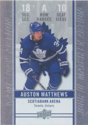2018-19 TIM HORTONS - AUSTON MATTHEWS #GDA-10 GAME DAY ACTION