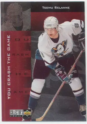 1996-97 COLLECTOR'S CHOICE - TEEMU SELANNE #CR19 YOU CRASH THE GAME PRIZES