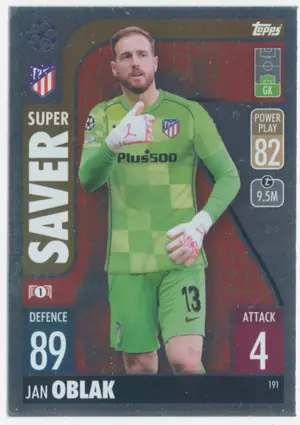 2021-22 Topps Match Attax UCL - Jan Oblak #191 Super Saver
