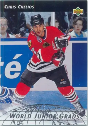 1992-93 UPPER DECK - CHRIS CHELIOS #WG3 WORLD JUNIOR GRADS