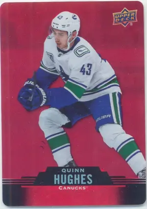 2020-21 TIM HORTONS - QUINN HUGHES #DC-22 RED DIE CUTS