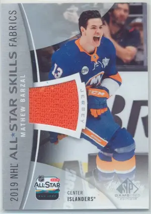 2019-20 SP GAME USED - MATHEW BARZAL #AS-MB ALL-STAR SKILLS FABRICS
