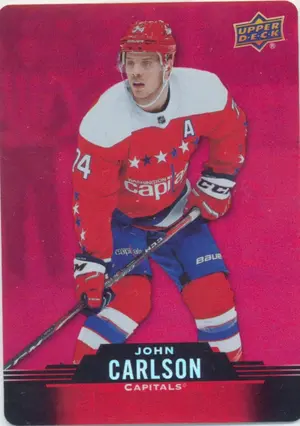 2020-21 TIM HORTONS - JOHN CARLSON #DC-35 RED DIE CUTS