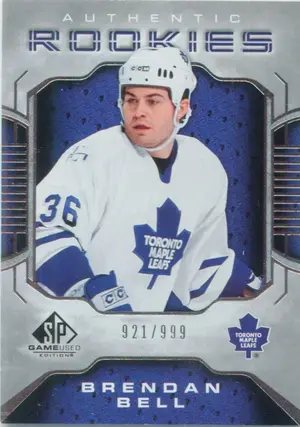 2006-07 SP GAME USED - BRENDAN BELL #155 AUTHENTIC ROOKIES 921/999