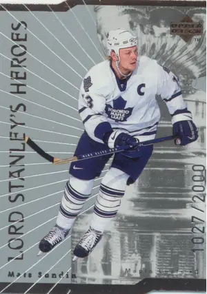 1998-99 UPPER DECK - MATS SUNDIN #LS24 LORD STANLEY'S HEROES QUANTUM 1027/2000