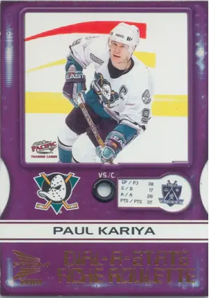2000-01 McDONALD'S - PAUL KARIYA #1 DIAL-A-STATS