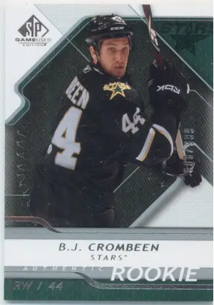 2008-09 SP GAME USED - B.J. CROMBEEN #106 AUTHENTIC ROOKIE 600/999