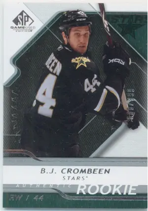 2008-09 SP GAME USED - B.J. CROMBEEN #106 AUTHENTIC ROOKIE 600/999