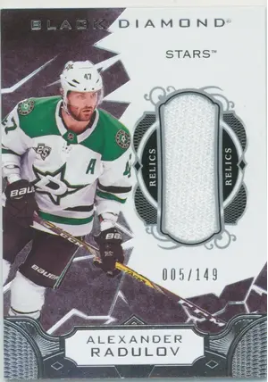 2018-19 BLACK DIAMOND - ALEXANDER RADULOV #BDB-AR RELICS 5/149