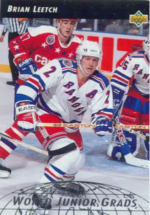 1992-93 UPPER DECK - BRIAN LEETCH #WG15 WORLD JUNIOR GRADS
