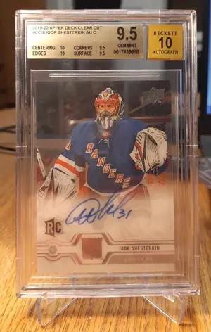 2019-20 Clear Cut #CC-IS Igor Shesterkin RC (BGS 9.5 GEM MINT w/ 10 AUTO)