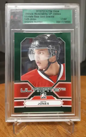 2012-13 In The Game Ultimate Memorabilia Ultimate Base Card Emerald Seth Jones (17/60)