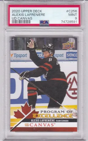 2020-21 Upper Deck Canvas C256 Alexis Lafreniere PSA 9 (Program of Excellence)