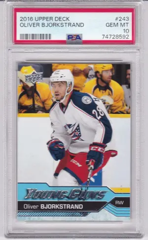 2016-17 Upper Deck 243 Oliver Bjorkstrand PSA 10 (Young Guns)