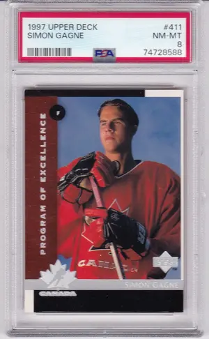1997-98 Upper Deck 411 Simon Gagne PSA 8 (Rookie Card)