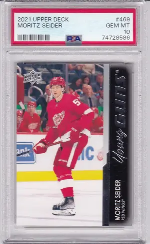 2021-22 Upper Deck 469 Moritz Seider PSA 10 (Young Guns)