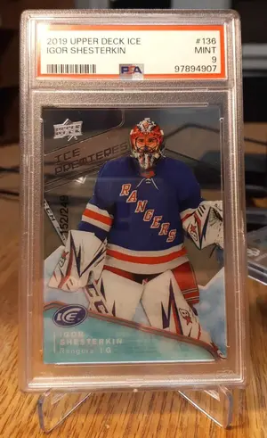 2019-20 Ice (Premieres) #136 Igor Shesterkin RC (152/249) (PSA 9 MINT)