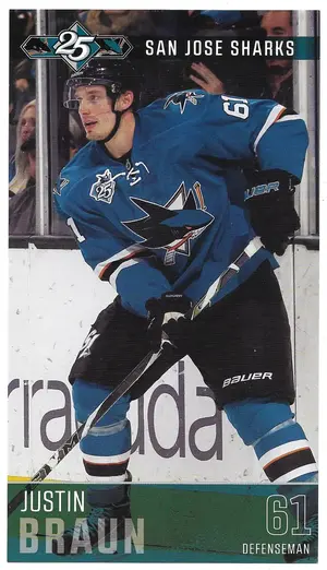 Justin Braun 25th Anniversary Team-Issued 4x6.5 Photocard *